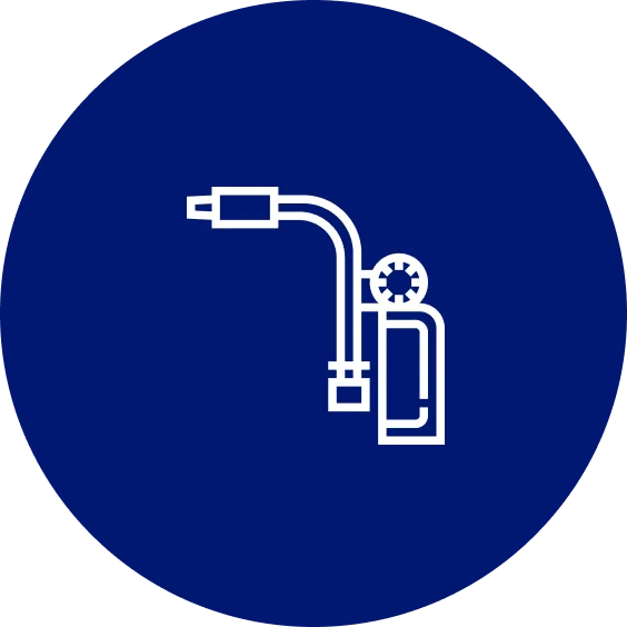 A blue circle with an image of a fire hydrant.